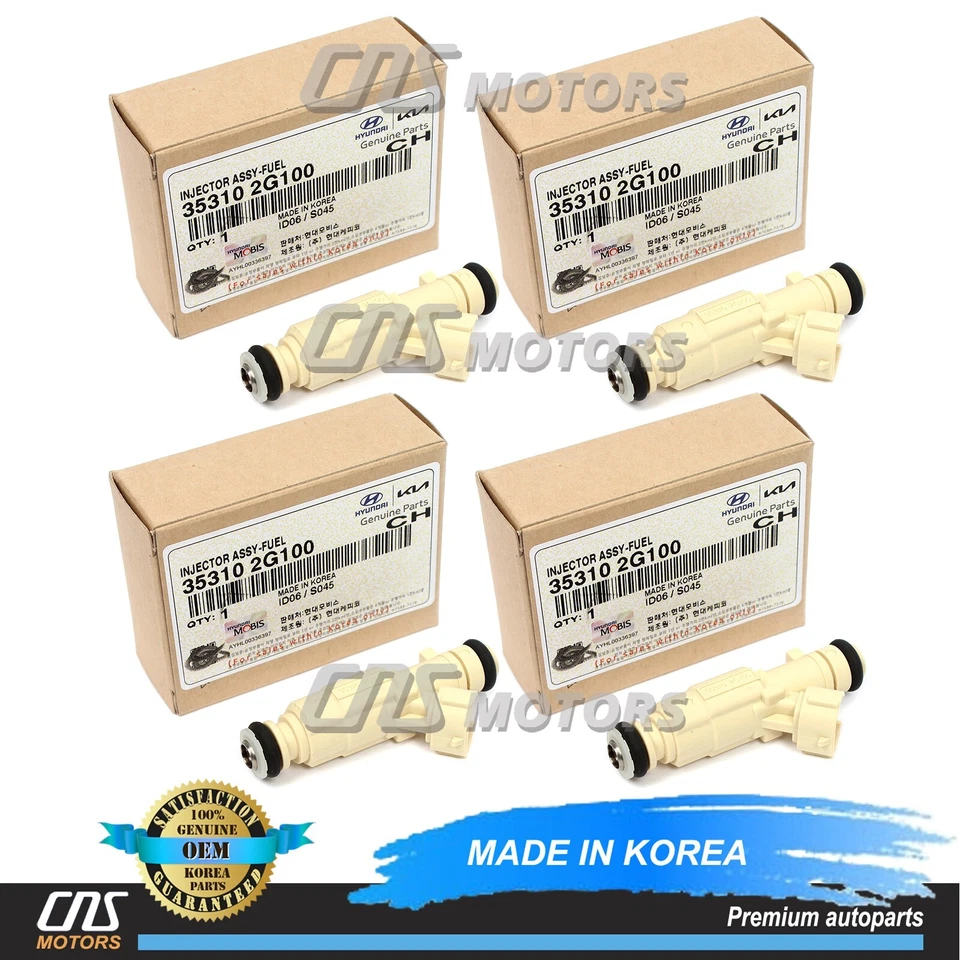 ⭐GENUINE⭐ Fuel Injectors 4PCS for 10-15 Hyundai Tucson Kia Forte 2.0L 353102G100 Foto 1 de 4