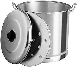 30-Quart Tamale Steamer Pot with Rack & Aluminum Lid (Aluminum) for All Stoves, - Picture 1 of 12