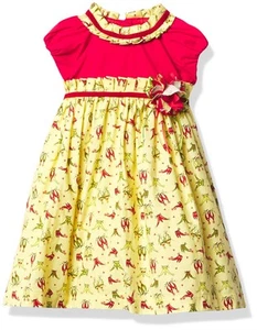 Pretty Me, USA Girls' Sleeveless Cotton Print Dress, Red/Yellow, S - Picture 1 of 1