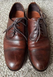 Men's Frye Brown Leather Cap-Toe Oxford Dress Shoes - Preowned - Size 8 - Picture 1 of 8