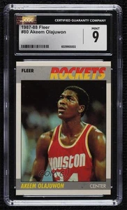1987-88 Fleer Hakeem Olajuwon #80 CGC 9 Mint HOF - Picture 1 of 3