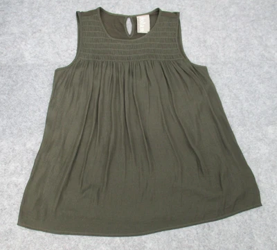 Camiseta sin mangas Dolan para mujer colección mediana izquierda costa verde sin mangas plisada nueva Foto 1 de 4