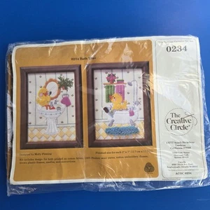 The Creative Circle Crewel Kit BATH TIME 0234 Ducks Embroidery Frames NIP 1984 - Picture 1 of 8