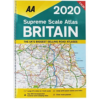 Supreme Scale Atlas Britain 2020 Spiral Bound (AA Road Atlas... by AA Publishing - Image 1 of 2