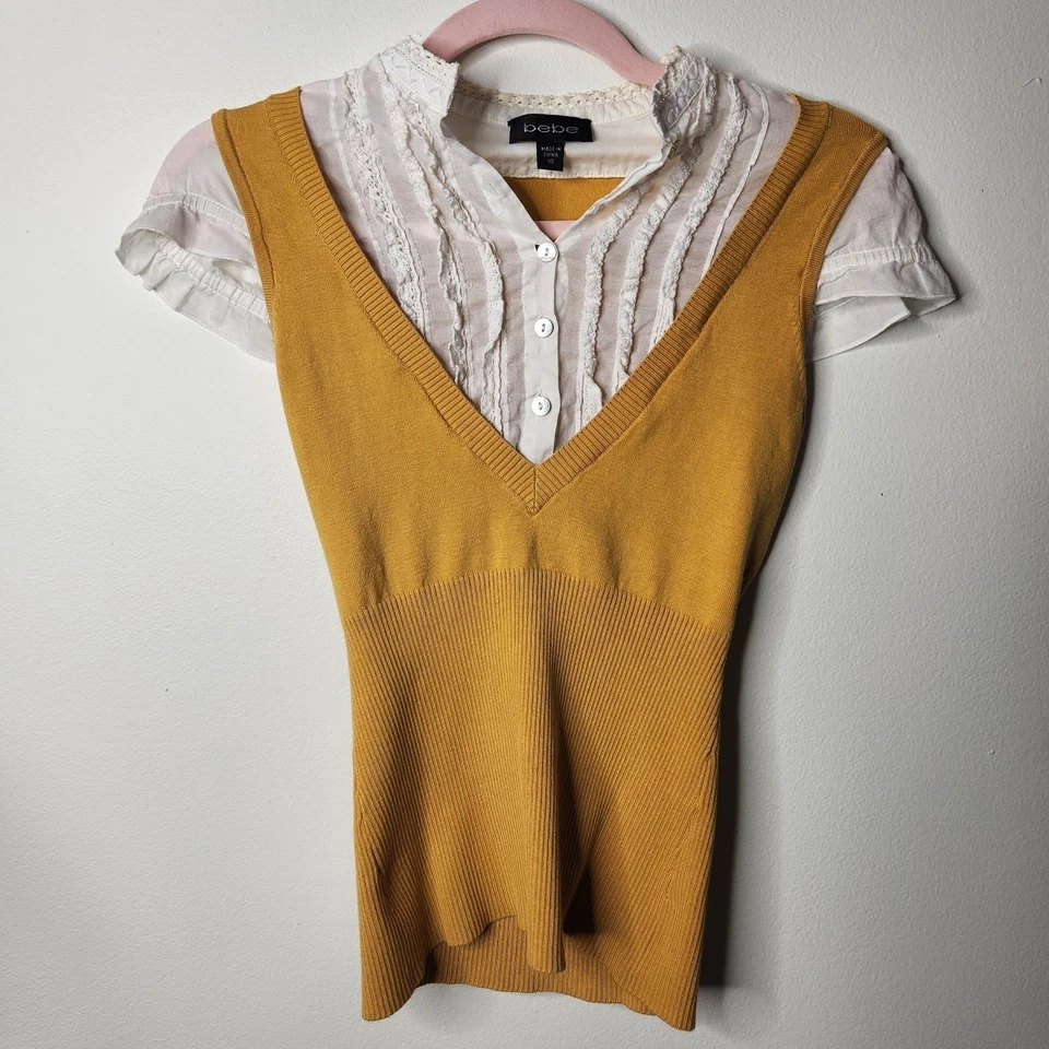 Blusa Chaleco Bebe Amarillo ASO Penny Big Bang Theory Yellow Y2K XS Foto 1 de 4