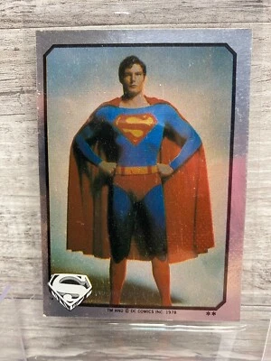 1978 DC Comics Superman Man Steel Old Vintage Movie Foil Sticker Card (C) - Image 1 of 2