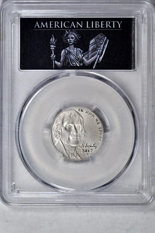 2017-S 5C First Day of Issue Jefferson Nickel PCGS SP70FS K14416 Cover