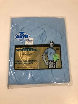 Camiseta deportiva vintage de 1970 marca Anvil Sportops para hombre con bolsillo de oveja corta - grande Foto 1 de 4