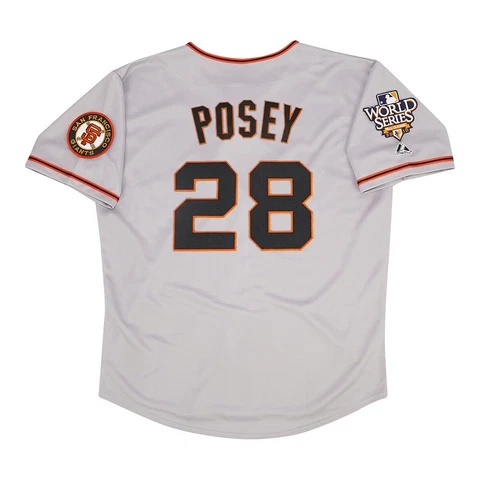 Buster Posey 2010 San Francisco Giants World Series Grey Road Men's Jersey Cover