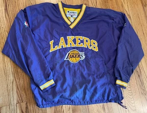 VTG 90s Champion Los Angeles Lakers Warm Up Jacket Size XL Official NBA Worn - Picture 1 of 24