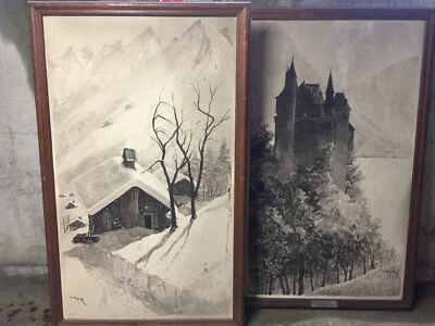 Pignal Annecy 2 très grands lavis - Photo 1/4