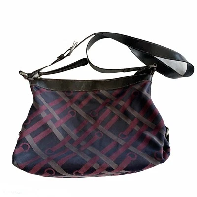 Bolso hobo bandolera Lancel púrpura estampado a cuadros para mujer Foto 1 de 4