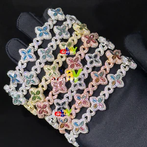 15mm VVS1 D Marquise Blume Moissanit Armband massiv 925 bestanden Tester! - Bild 1 von 6