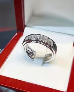 10K Gold Men's Wedding Band 1.5Ct Lab Grown 5 Stone Diamond with IGI Certified - Picture 1 of 7