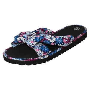 Mujer Flores Verano Mula Chanclas Piso Playa Tira Cruzada Sandalias Talla - Imagen 1 de 10
