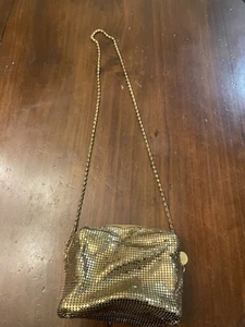Mesh Link Brass Deco Vintage Purse with Chain CHR - Picture 1 of 4