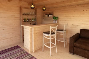 BAR für Gartenhaus 200x75 cm Theke Gartenbar 44mm BARELEMENT Hausbar Lastia Maja - Bild 1 von 3