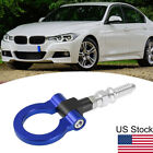 For BMW 325i 335i 550i Blue Car Front Rear Bumper Screw-on Tow Hook Towing Bar