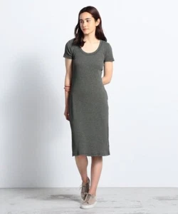 Vestido para mujer James Perse tejido acanalado manga corta cuello redondo hecho en EE. UU. - Imagen 1 de 9