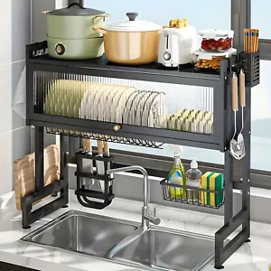 3-Tier Over The Sink Dish Drying Rack Stainless Steel Drainer Kitchen Organizer - Picture 1 of 13