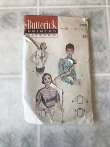 Butterick Vintage Pattern-#7397 Tailored Shirt- 3 Styles- Size 12-Bust 30-1938 - Picture 1 of 3
