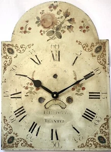Original Revamped Hand-Painted Grandfather Longcase Clock Dial & Modern Movement - Picture 1 of 7