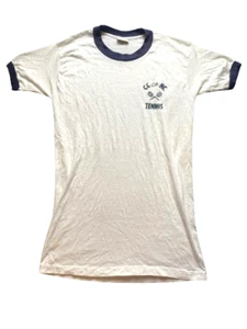 Camisa Tenis De Colección Adulto Grande Blanca Timbre CC de NC Puntada Única EE. UU. 70 Para Hombres - Imagen 1 de 8