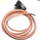 Kabel tekstylny kolor łososia kabel z wtyczką Schuko i przełącznikiem 3-żyłowy Premium 