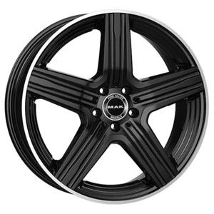 LLANTAS MAK LEWIS PARA SSANGYONG XLV 8X18 5X112 GLOSS BLACK MIRROR RING NB2 - Imagen 1 de 4
