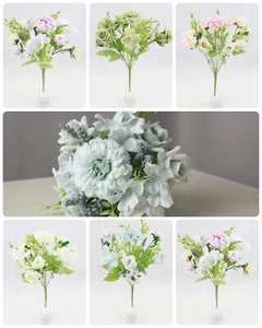 Künstliches Pastell Chrysantheme & Rose Bündel Tischstrauß Braut Hochzeitsdekor - Bild 1 von 6