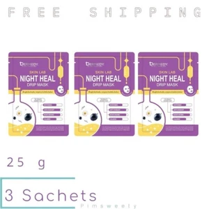 3 Sachets X 25 g DERMEDY SKIN LAB NIGHT HEAL DRIP MASK Moisturized Smooth Facial - Picture 1 of 8