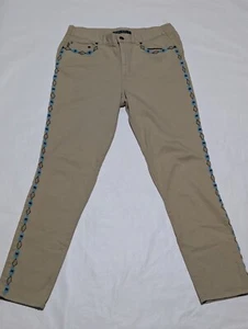 Pantalones de mezclilla Ralph Lauren Lauren Jeans Co. Boho Hippie de tiro alto con cuentas - Talla 8 - Imagen 1 de 10