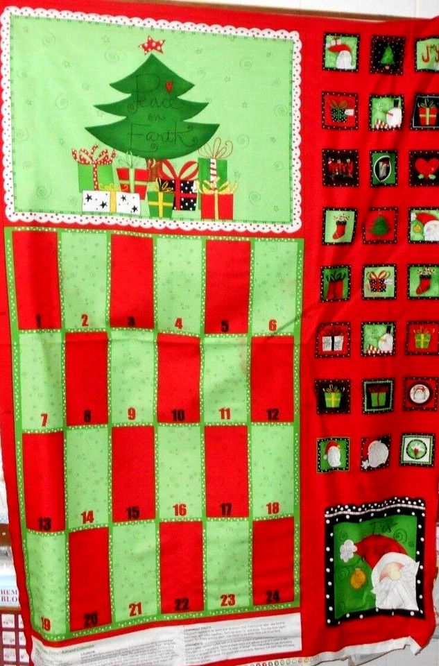 1面板南海快乐冬青日降临日历织物面板23 x 44 — 第 1/1 张图片