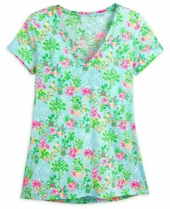 Neu T-Shirt Lilly Pulitzer x Disney Parks Etta V-Ausschnitt L Large lässig IN DER HAND - Bild 1 von 2