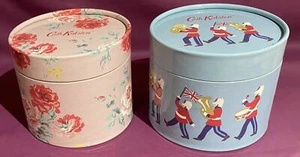 2 Brand New Unused Cath Kidston Cardboard Printed Circular Gift Boxes - Picture 1 of 4