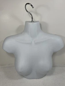 WHITE Female Upper Torso Hanging Form w/ Metal Swivel Hook - Picture 1 of 2
