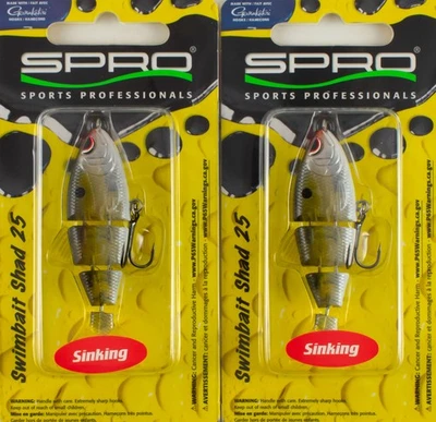 (LOTE DE 2) SPRO SWIMBAIT SHAD 25 1/4 OZ SSB25Z1ANS NATURAL SHAD BM5137 Foto 1 de 3