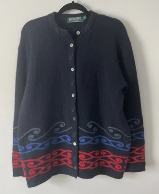 Кардиган Merino Possum Ecology темно-синий средний сделано в Новой Зеландии шерстяная смесь бабушка - Изображение 1 из 4