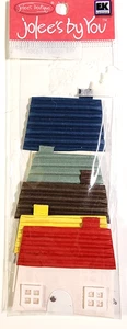 Country Houses 5 pc Colored Roof Jolee's By You 3D Embellishment - Picture 1 of 2
