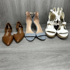 3 Paar Paket Schuhe Calvin Klein Ballerinas W 8,5 Guess Keilabsatz W 9 Kelly&Katie Absätze W 8 - Bild 1 von 12