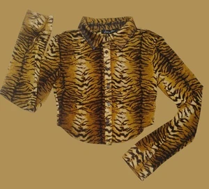 Emory Park Animal Print Top Sz S Long Sleeves Button Down Semi-Sheer NWT - Picture 1 of 10