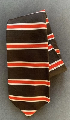 Brooks Brothers Makers 领带全丝绸红色银色条纹良好二手 — 第 1/4 张图片