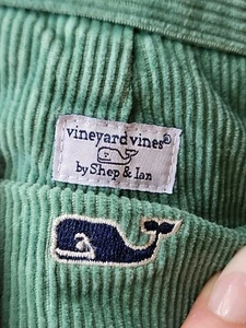 Vineyard Vines Corduroy Pants WHALE LOGO Embroidered All Over Print Sz 12 - Picture 1 of 12