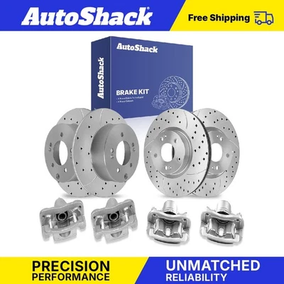 Front Rear Drilled Slotted Brake Rotors Calipers for 2012-2013 Kia Soul - Изображение 1 из 4