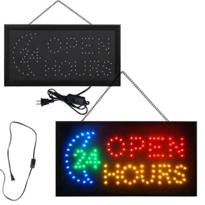 LED Neon 24 Öffnungszeiten animierte Bewegung hell Geschäftsschild mit Ein/Aus Schalter - Bild 1 von 6
