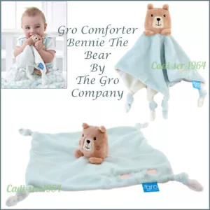 The Bear Gro Baby Comforter The Gro Company Bennie Blue Baby Blankie Soft Toy - Picture 1 of 12
