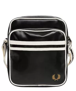 Fred Perry crossbody bags men L8258-D57 Black medium lined interior bag - Picture 1 of 2