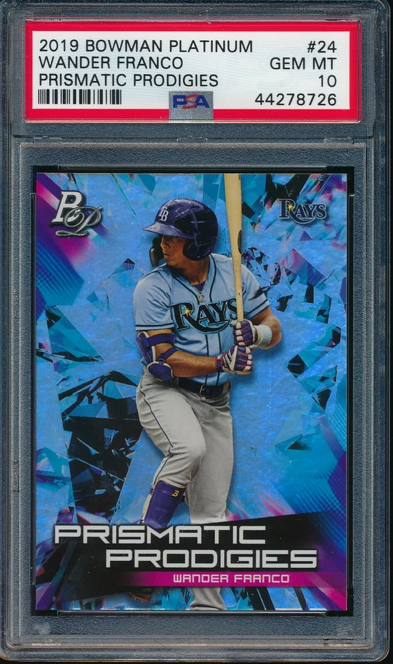 PSA 10 WANDER FRANCO 2019 Bowman Platinum Prismatic Prodigies Rookie RC gema como nuevo Foto 1 de 1