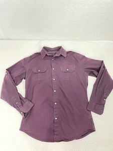 Camisa de vestir para hombre JF J Ferrar con botones talla Sm manga larga, pestaña con botones, púrpura - Imagen 1 de 12