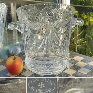 👀HUGE 11” Cristalleries De Lorraine Glass Crystal Ice Bucket Champagne Ltd Ed🎁 - Picture 1 of 13